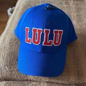 lululemon unisex Royal Blue Hat with orange Letters